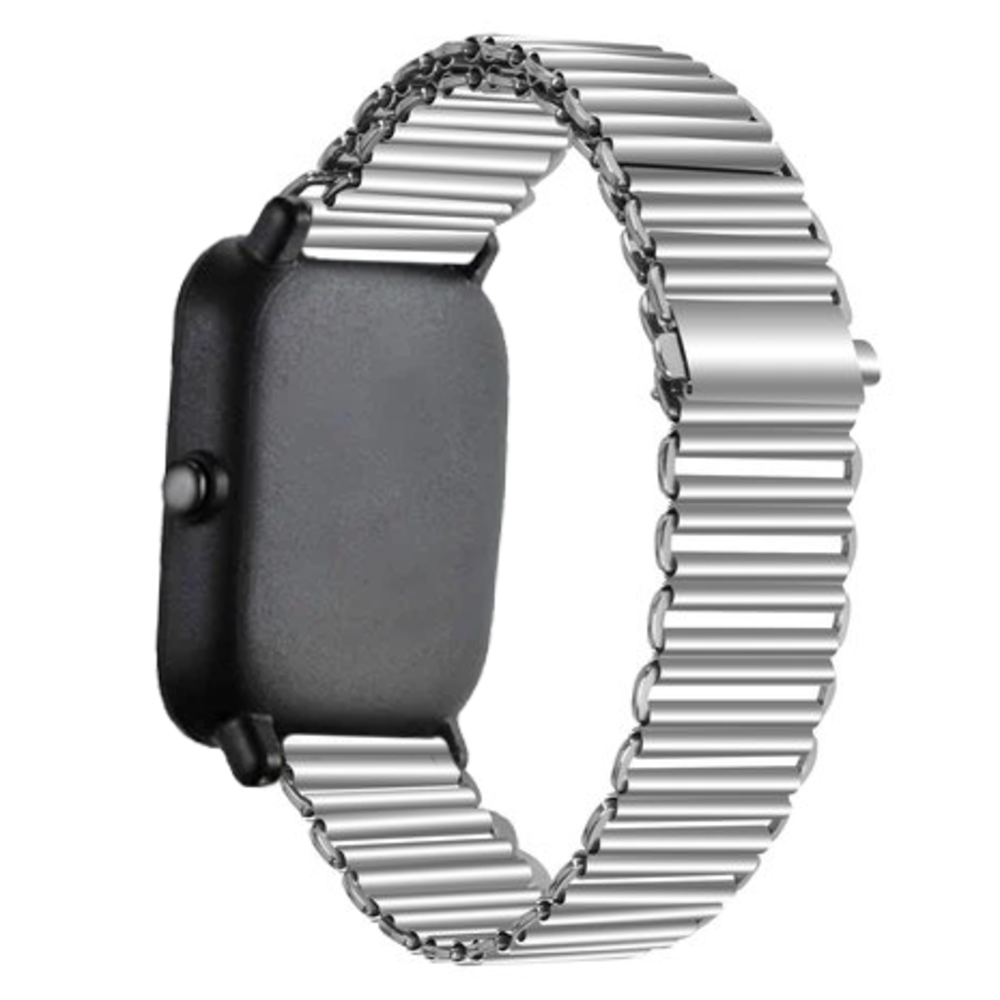 Strap-it® Strap-it Xiaomi Amazfit Bip Stahl-Looparmband (Silber) Strap-it® Strap-it Xiaomi Amazfit Bip Stahl-Looparmband (Silber)