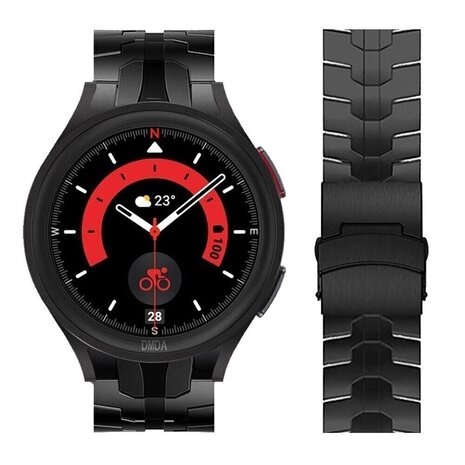 Strap-it® Strap-it Samsung Galaxy Watch 5 Pro Stahl 'Iron' Armband (Schwarz) Strap-it® Strap-it Samsung Galaxy Watch 5 Pro Stahl 'Iron' Armband (Schwarz)