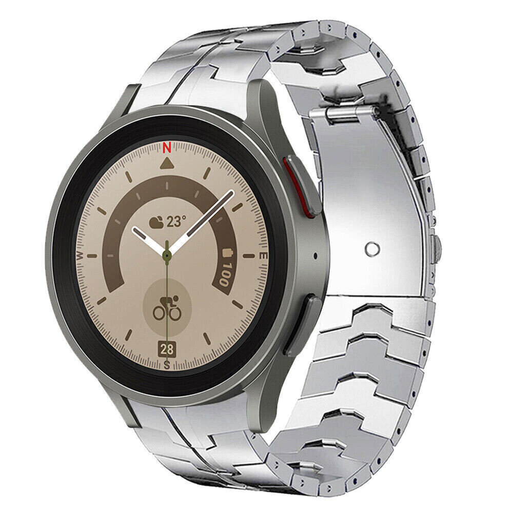 Strap-it® Strap-it Samsung Galaxy Watch 5 Pro Stahl 'Iron' Armband (Silber)