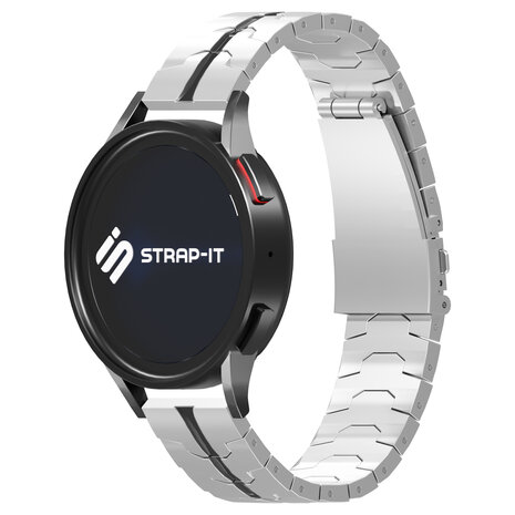 Strap-it® Strap-it Samsung Gear S3 Stahl 'Iron' Armband (Silber/Schwarz)