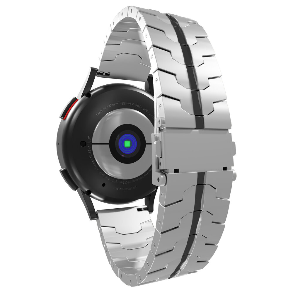 Strap-it® Strap-it Samsung Gear S3 Stahl 'Iron' Armband (Silber/Schwarz)