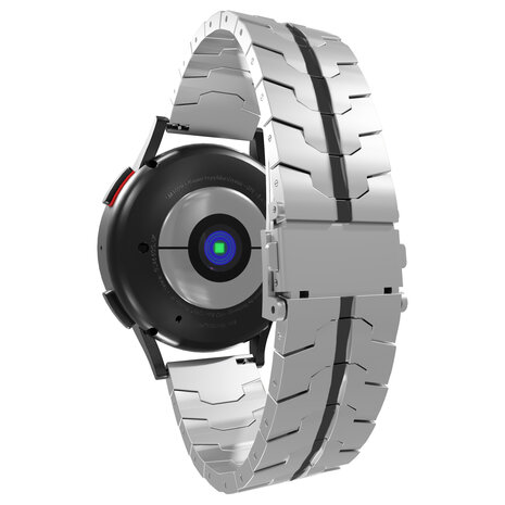 Strap-it® Strap-it Samsung Gear S3 Stahl 'Iron' Armband (Silber/Schwarz)