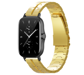 Strap-it® Amazfit GTS 2 Stahl 'Iron' Armband (Gold)