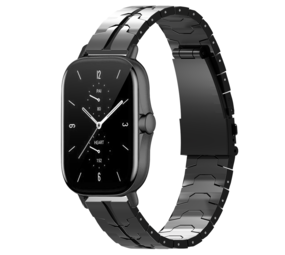 Strap-it® Amazfit GTS 2 Stahl 'Iron' Armband (Schwarz)