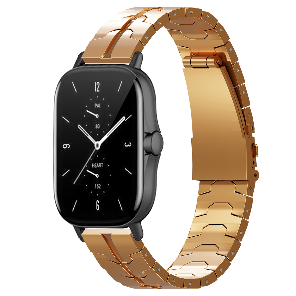 Strap-it® Strap-it Amazfit GTS 3 Stahl 'Iron' Armband (Roségold)