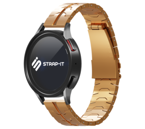 Strap-it® Samsung Galaxy Watch 3 41mm Stahl 'Iron' Armband (Roségold) Strap-it® Samsung Galaxy Watch 3 41mm Stahl 'Iron' Armband (Roségold)