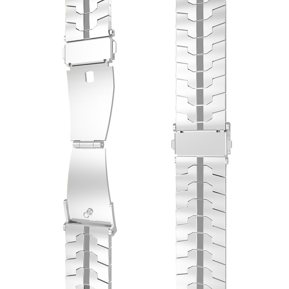 Strap-it® Strap-it Samsung Galaxy Watch 42mm Stahl 'Iron' Armband (Silber) Strap-it® Strap-it Samsung Galaxy Watch 42mm Stahl 'Iron' Armband (Silber)