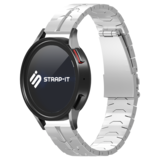 Strap-it® Samsung Galaxy Watch Active Stahl 'Iron' Armband (Silber) Strap-it® Samsung Galaxy Watch Active Stahl 'Iron' Armband (Silber)