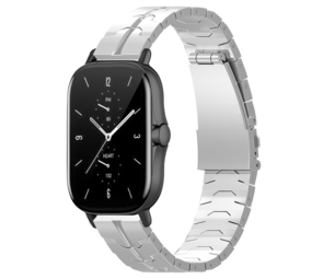 Strap-it® Xiaomi Amazfit Bip Stahl 'Iron' Armband (Silber) Strap-it® Xiaomi Amazfit Bip Stahl 'Iron' Armband (Silber)