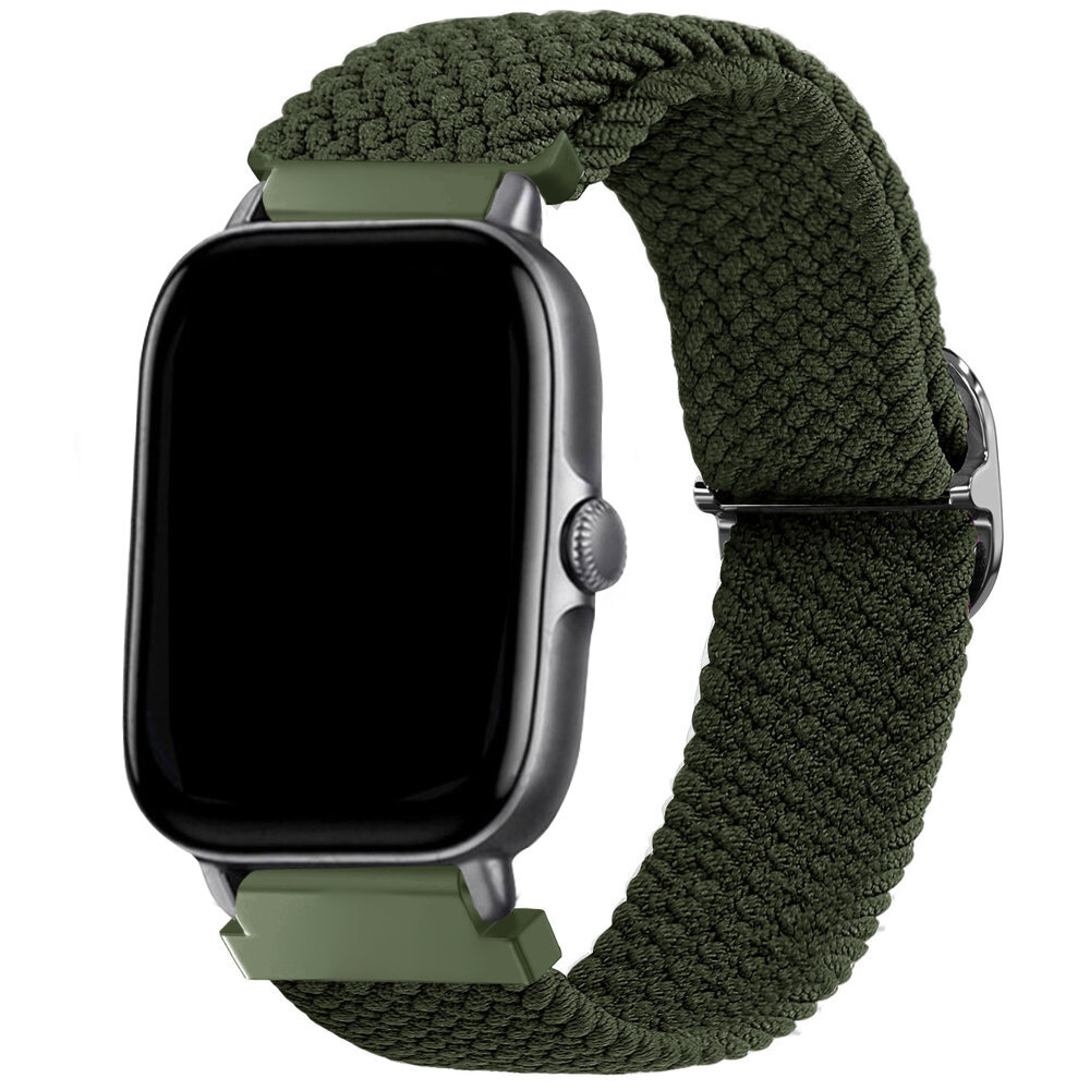 Strap-it® Strap-it Xiaomi Amazfit Bip verstellbares gewebtes Nylonarmband (Grün)