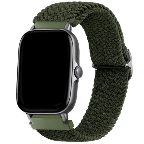 Strap-it® Strap-it Xiaomi Amazfit Bip verstellbares gewebtes Nylonarmband (Grün)
