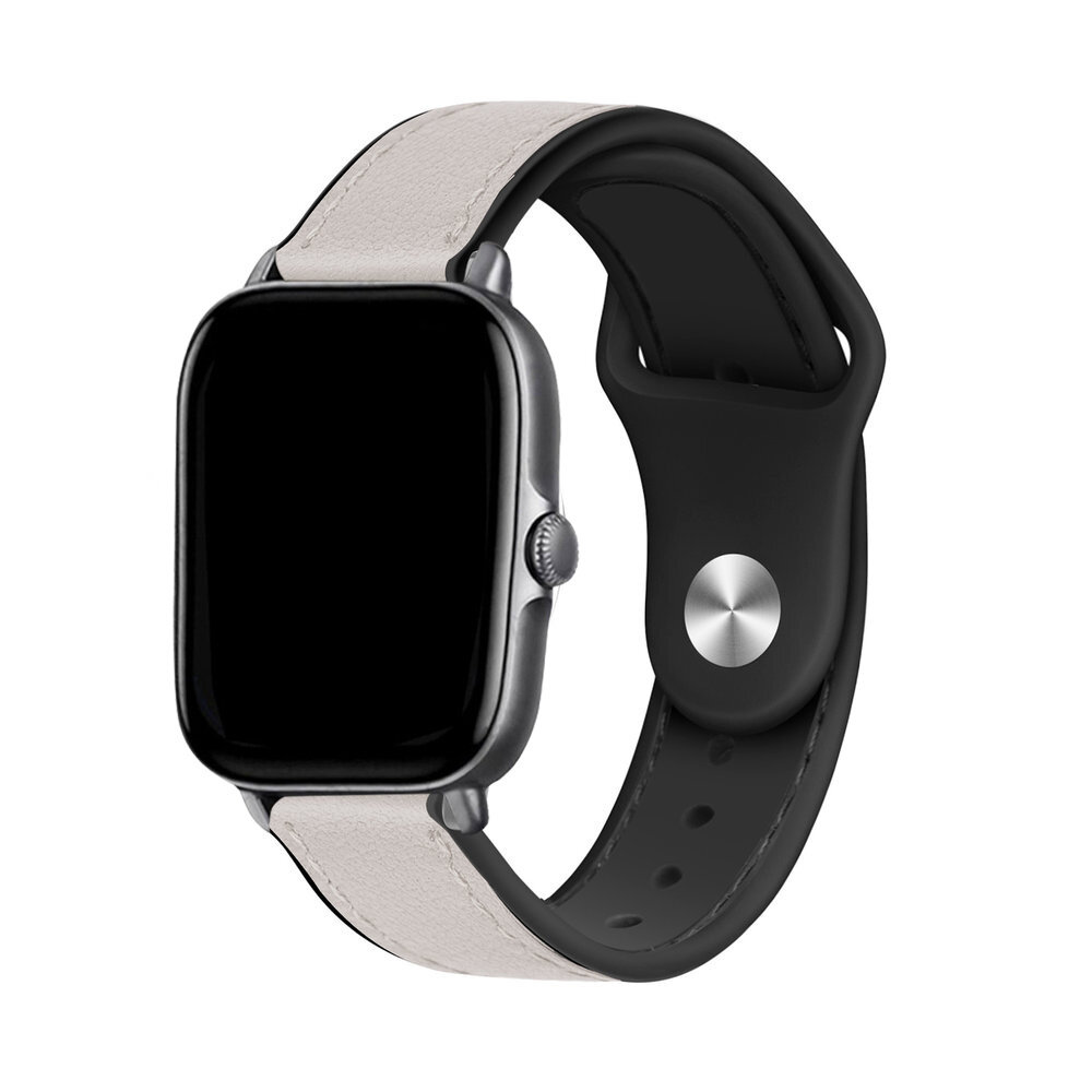 Strap-it® Strap-it Xiaomi Amazfit Bip Leder Hybridarmband (Weiß)