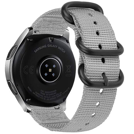 Strap-it® Strap-it Xiaomi Watch S1 Nylonarmband mit Schnalle (Grau)