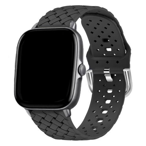 Strap-it® Strap-it Amazfit GTS 3 Geflochtenes Silikonarmband (Schwarz)