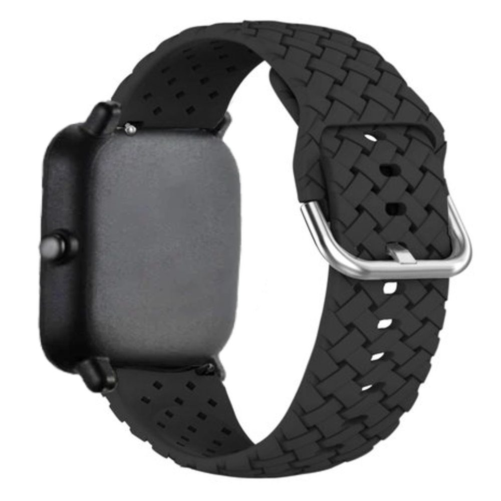 Strap-it® Strap-it Amazfit GTS 3 Geflochtenes Silikonarmband (Schwarz)