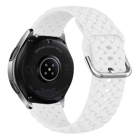 Strap-it® Strap-it Samsung Galaxy Watch 42mm Geflochtenes Silikonarmband (Weiß)