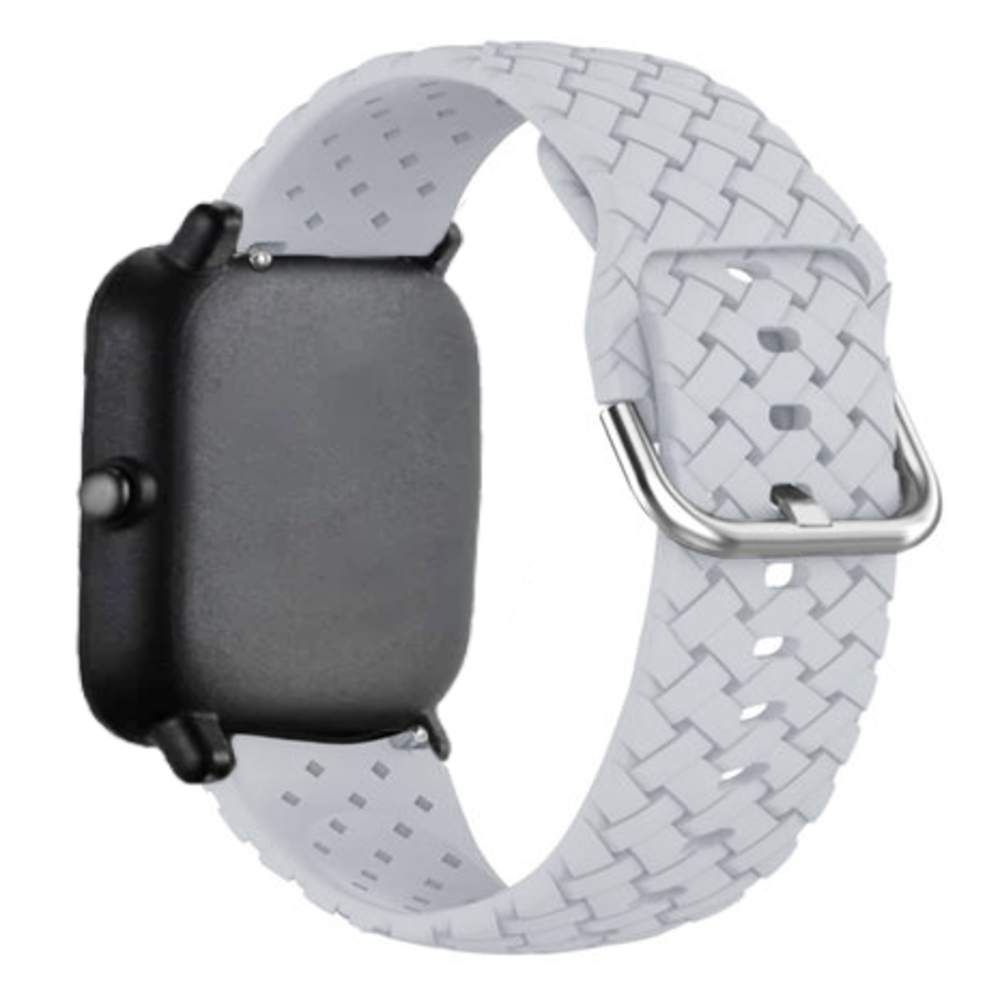 Strap-it® Strap-it Xiaomi Amazfit GTS Geflochtenes Silikonarmband (Grau)