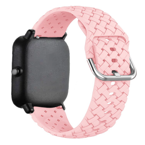 Strap-it® Strap-it Xiaomi Amazfit GTS Geflochtenes Silikonarmband (Rosa)
