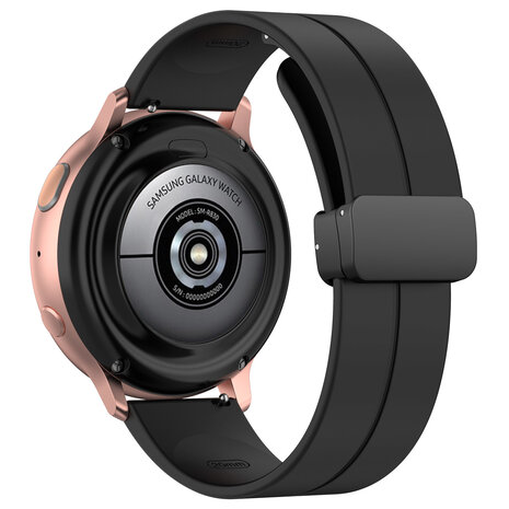 Strap-it® Strap-it Samsung Galaxy Watch 46mm D-buckle Silikonarmband (Schwarz)