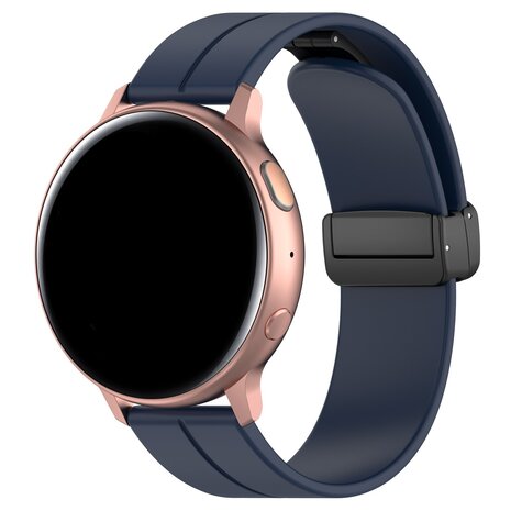 Strap-it® Strap-it Fossil Gen 5e 44mm D-buckle Silikonarmband (Dunkelblau)