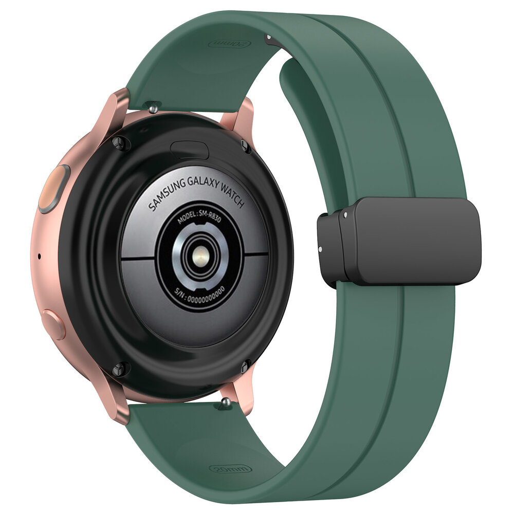 Strap-it® Strap-it Samsung Galaxy Watch 46mm D-buckle Silikonarmband (Dunkelgrün)