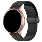 Strap-it® Strap-it Samsung Galaxy Watch 3 41mm D-buckle Silikonarmband (Schwarz)