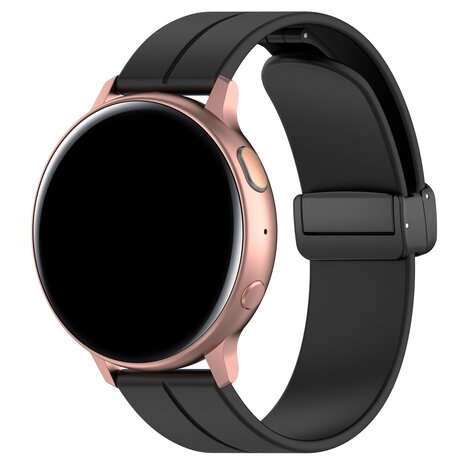 Strap-it® Strap-it Samsung Gear Sport D-buckle Silikonarmband (Schwarz)