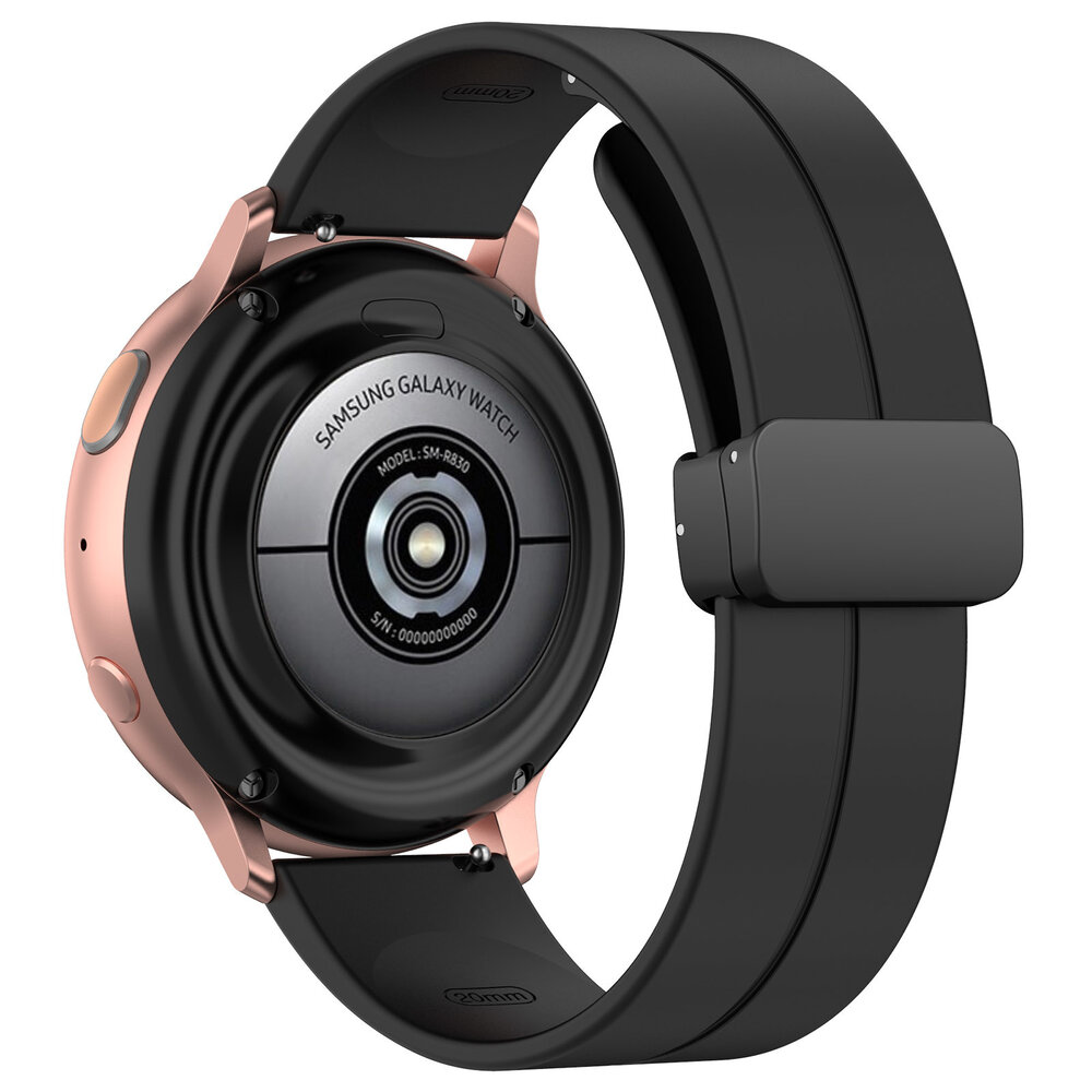 Strap-it® Strap-it Samsung Gear Sport D-buckle Silikonarmband (Schwarz)