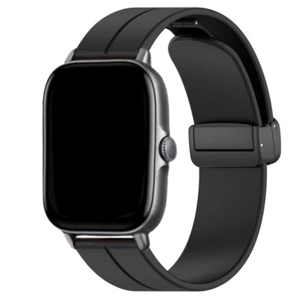 Strap-it® Strap-it Amazfit GTS 3 D-buckle Silikonarmband (Schwarz)