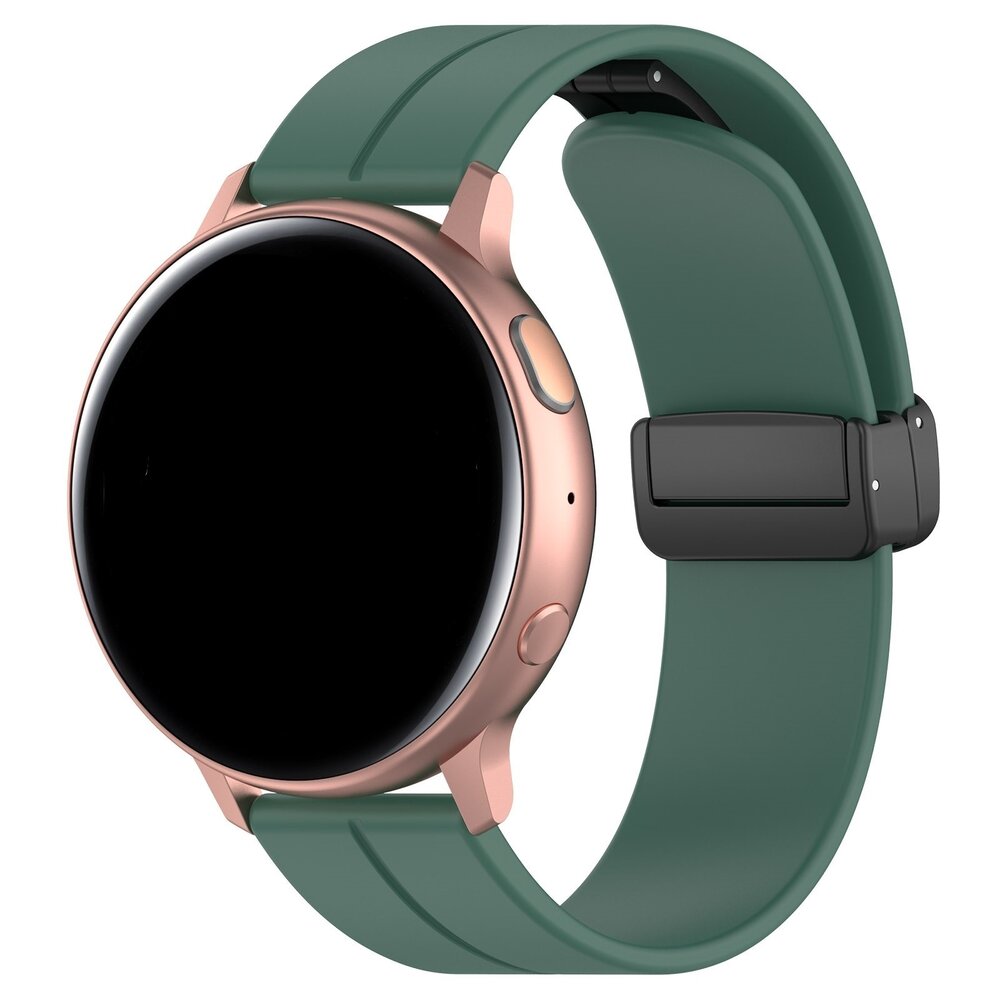 Strap-it® Strap-it Samsung Galaxy Watch Active D-buckle Silikonarmband (Dunkelgrün)