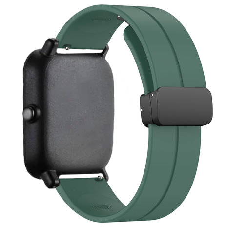 Strap-it® Strap-it Xiaomi Amazfit GTS D-buckle Silikonarmband (Dunkelgrün)