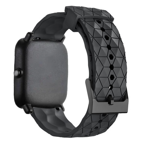 Strap-it® Strap-it Xiaomi Amazfit Bip Hexa Silikonarmband (Schwarz)