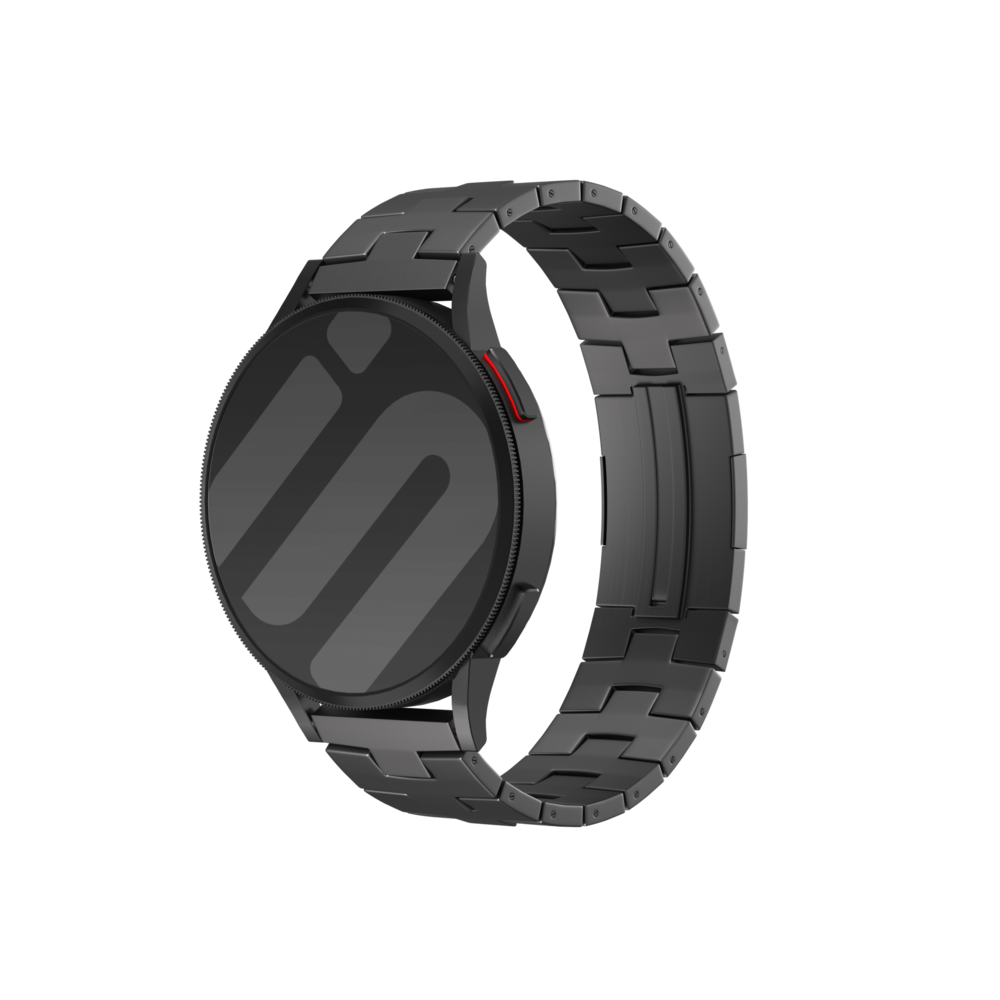 Strap-it® Strap-it Huawei Watch GT 3 46mm Titan 'Grain' Armband (flacher Verschluss) (Graphit)