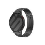 Strap-it® Samsung Galaxy Watch 3 45mm Titan 'Grain' Armband (flacher Verschluss) (Graphit)