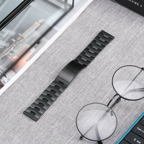 Strap-it® Strap-it Samsung Galaxy Watch 3 45mm Titan 'Grain' Armband (flacher Verschluss) (Schwarz) Strap-it® Strap-it Samsung Galaxy Watch 3 45mm Titan 'Grain' Armband (flacher Verschluss) (Schwarz)