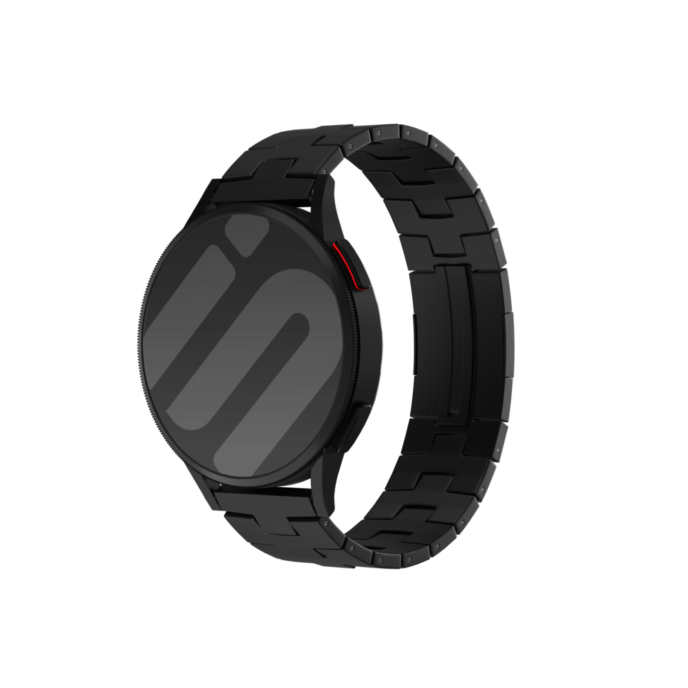 Strap-it® Strap-it Samsung Gear S3 Titan 'Grain' Armband (flacher Verschluss) (Schwarz)