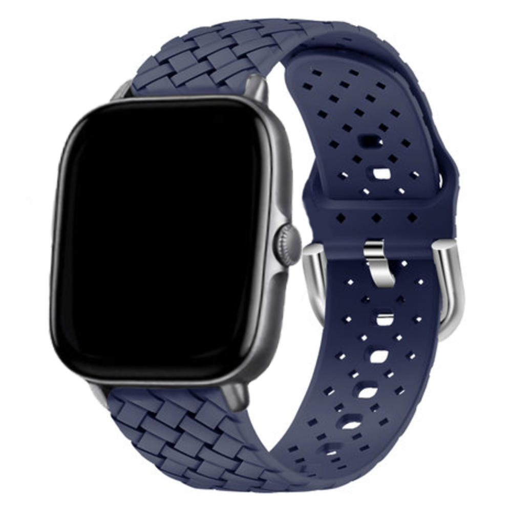 Strap-it® Strap-it Xiaomi Amazfit GTS Geflochtenes Silikonarmband (Dunkelblau)