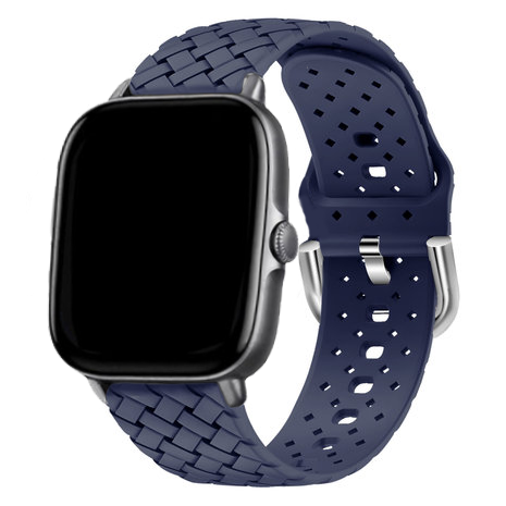 Strap-it® Strap-it Xiaomi Amazfit GTS Geflochtenes Silikonarmband (Dunkelblau)