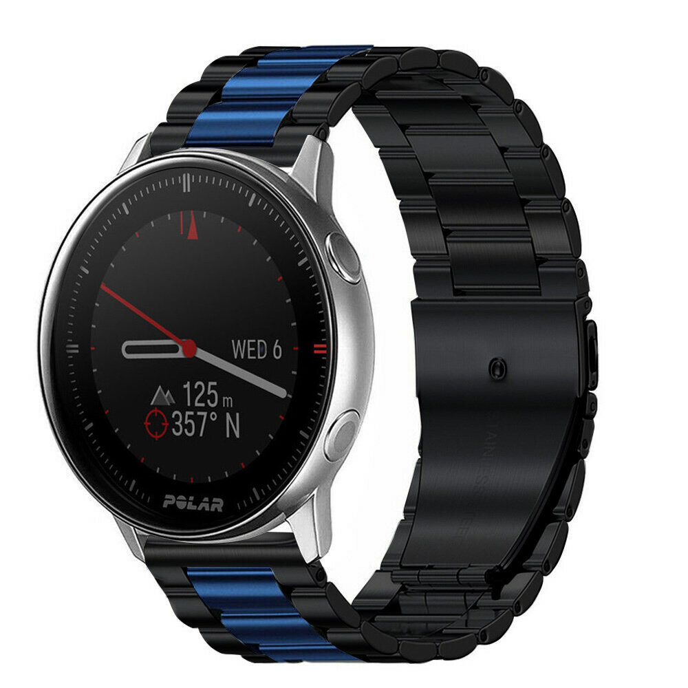 Strap-it® Strap-it Polar Grit X Pro Stahlarmband (Schwarz/Blau)
