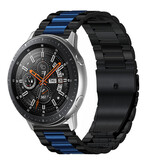 Strap-it® Samsung Galaxy Watch 46mm Stahlarmband (Schwarz/Blau) Strap-it® Samsung Galaxy Watch 46mm Stahlarmband (Schwarz/Blau)
