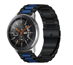 Strap-it® Samsung Galaxy Watch 46mm Stahlarmband (Schwarz/Blau) Strap-it® Samsung Galaxy Watch 46mm Stahlarmband (Schwarz/Blau)