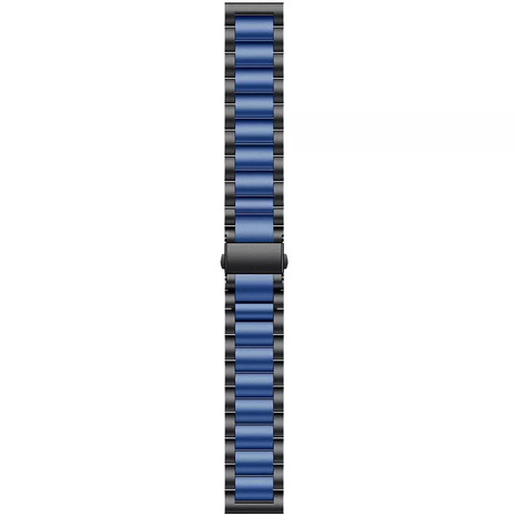 Strap-it® Strap-it Fossil Gen 5e 44mm Stahlarmband (Schwarz/Blau)
