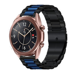 Strap-it® Samsung Galaxy Watch 3 41mm Stahlarmband (Schwarz/Blau)