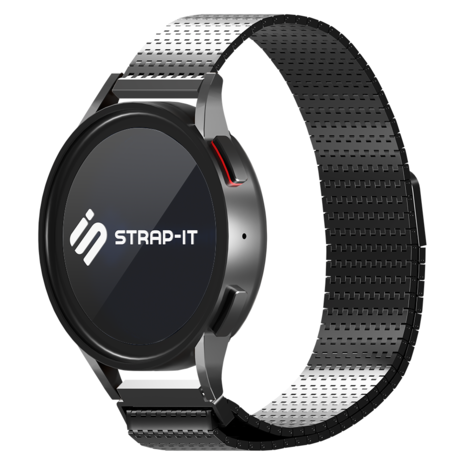 Strap-it® Strap-it Amazfit GTR 3 (Pro) Luxus Metall 'Mesh' Armband (Schwarz)