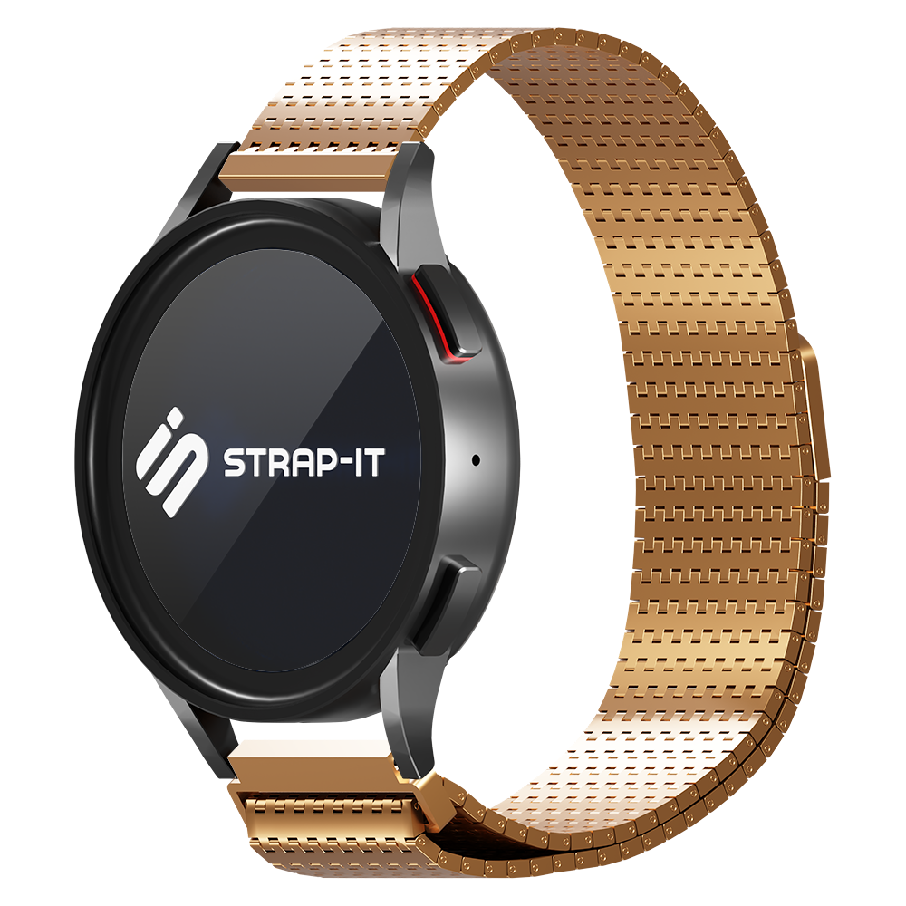 Strap-it® Strap-it Amazfit GTR 3 (Pro) Luxus Metall 'Mesh' Armband (Roségold)