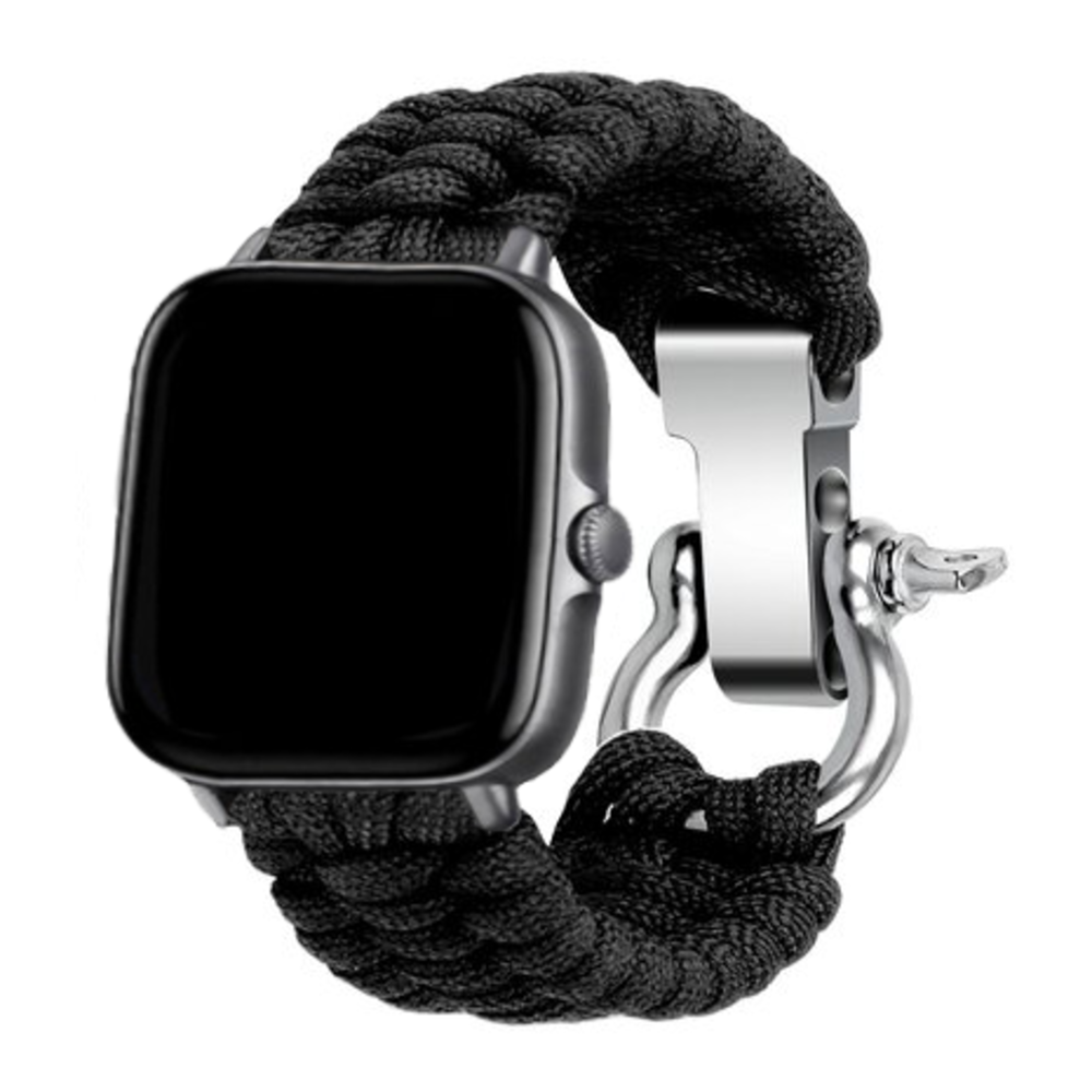 Strap-it® Strap-it Xiaomi Amazfit Bip Nylon-Seilarmband (Schwarz)