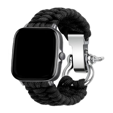 Strap-it® Strap-it Xiaomi Amazfit Bip Nylon-Seilarmband (Schwarz)