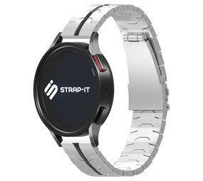 Strap-it® Samsung Galaxy Watch 3 41mm Stahl 'Iron' Armband (Silber/Schwarz) Strap-it® Samsung Galaxy Watch 3 41mm Stahl 'Iron' Armband (Silber/Schwarz)