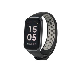 Strap-it® Xiaomi Smart Band 8 Active Sportarmband (Schwarz/Grau) Strap-it® Xiaomi Smart Band 8 Active Sportarmband (Schwarz/Grau)
