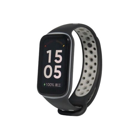 Strap-it® Strap-it Xiaomi Smart Band 8 Active Sportarmband (Schwarz/Grau) Strap-it® Strap-it Xiaomi Smart Band 8 Active Sportarmband (Schwarz/Grau)